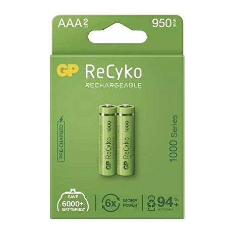 Baterie AAA (R03) nabíjecí 1,2V/950mAh GP Recyko 2ks