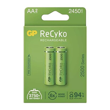Baterie AA (R6) nabíjecí 1,2V/2450mAh GP Recyko 2ks