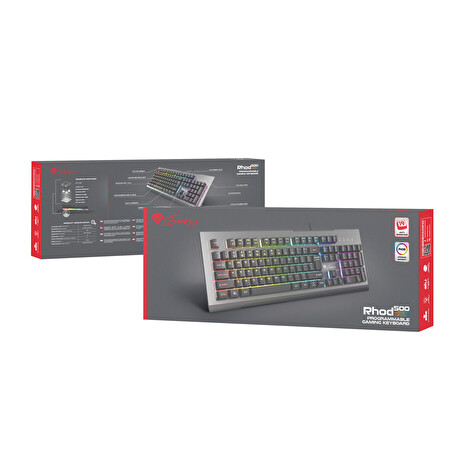 Genesis herní klávesnice RHOD 500/RGB/Drátová USB/CZ/SK layout/Černá