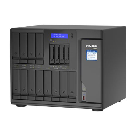 QNAP TVS-h1688X-W1250-32G (Xeon 3,3GHz, ZFS, 32GB ECC RAM, 12x 3,5"+ 4x 2,5", 2x M.2 NVMe, 4x2,5GbE)