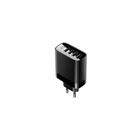 Baseus Mirror Lake Digital Display adaptér 4* USB-A 30W, černá