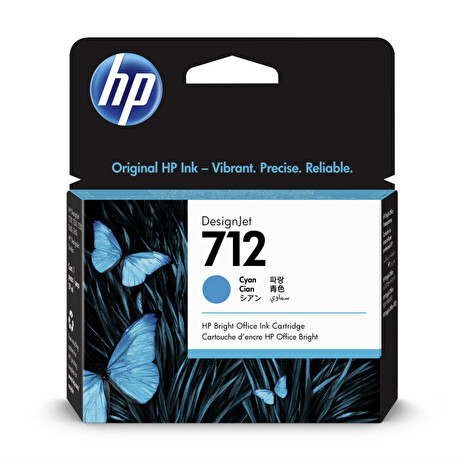 HP 712 Inkoustová náplň azurová, 3ED67A