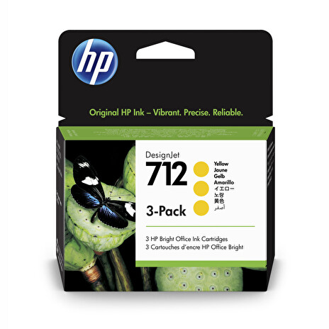 HP 712 Ink. náplň žlutá, trojbalení, 3ED79A