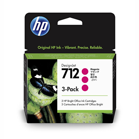 HP 712 Ink. náplň purpurová, trojbalení, 3ED78A