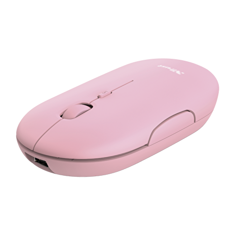 TRUST PUCK/Cestovní/Optická/1 600 DPI/USB+BT/Růžová