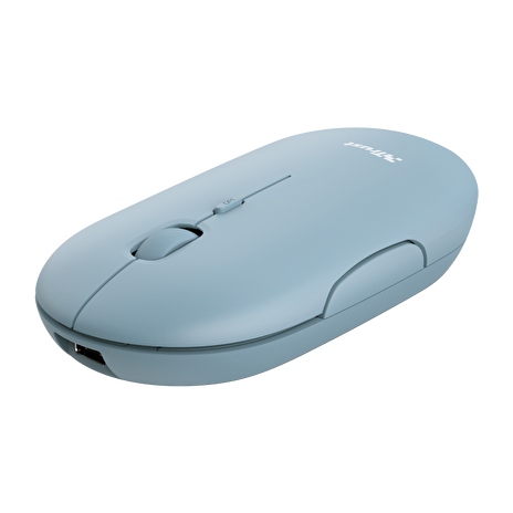 TRUST PUCK/Cestovní/Optická/1 600 DPI/USB+BT/Modrá