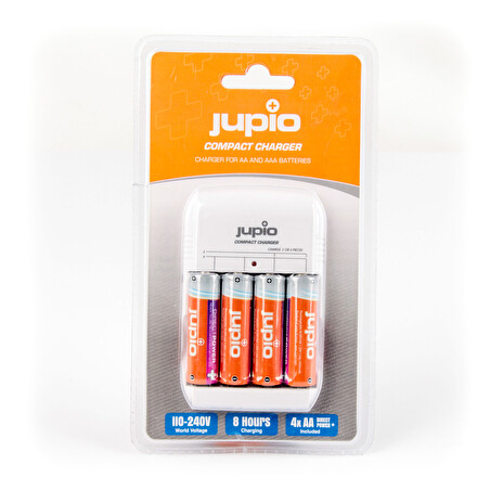 Nabíječka Jupio Compact Charger + 4ks dobíjecích AA baterií