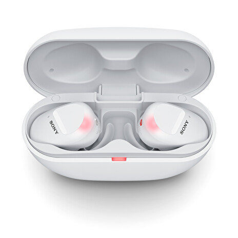 Sony True Wireless WF-SP800N, bílá