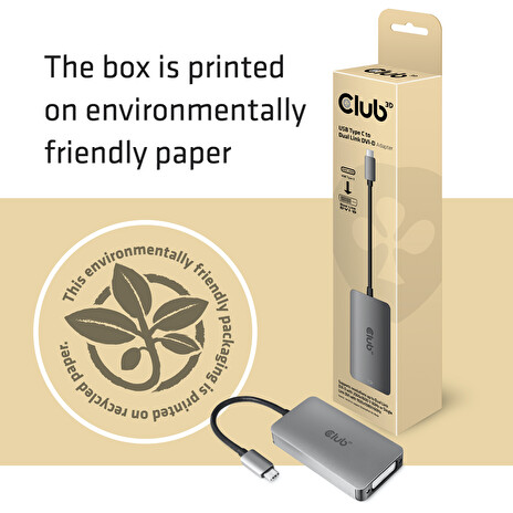 Club3D Adaptér aktivní USB 3.2 typ C na DVI-D Dual Link 4K30Hz pro Apple Cinema Display, HDCP off