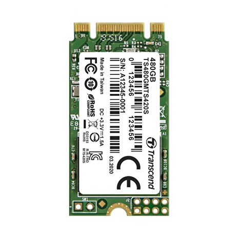 TRANSCEND MTS420S 480GB SSD disk M.2 2242, SATA III (3D TLC), 530MB/s R, 480MB/s W