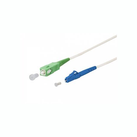 SC/APC - LC/UPC simplex 9/125 SM 10m arm.bílý 3mm B3 LSZH