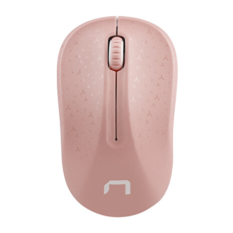 Natec optická myš TOUCAN/1600 DPI/Cestovní/Optická/1 600 DPI/Bezdrátová USB/Bílá-růžová