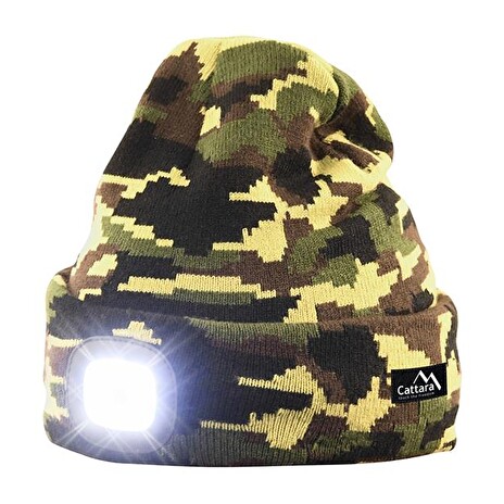 Čepice s čelovkou CATTARA 14020 ARMY nabíjecí