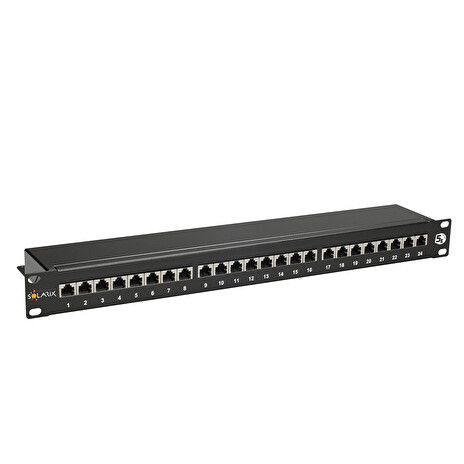 Patch panel Solarix SX24-5E-STP-BK 24 x RJ45 CAT5E STP černý 1U