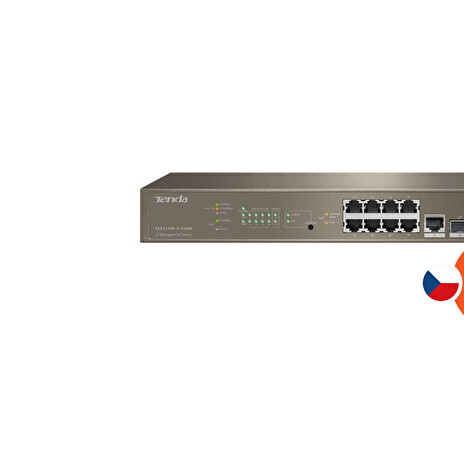 Tenda TEG5310P-8-150W - L3 managed Gigabit PoE AT Switch, 8x PoE AF/AT 10/100/1000Mbps, 1xSFP 1Gbps