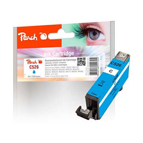 PEACH kompatibilní cartridge Canon CLI-526C, Cyan, 9 ml