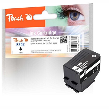 PEACH kompatibilní cartridge Epson No 202, T02E1, black, 7,1 ml