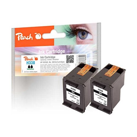 PEACH kompatibilní cartridge HP CB331E, No 338*2 TwinPack, 2x black