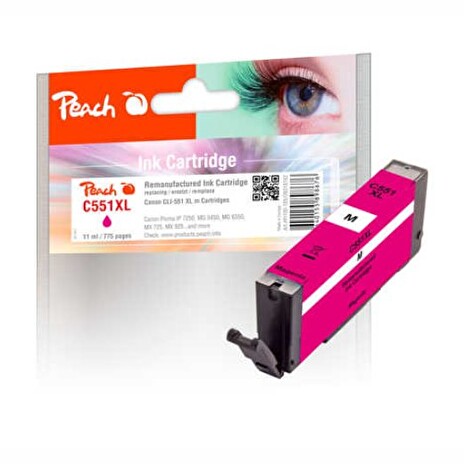 PEACH kompatibilní cartridge Canon CLI-551XL, magenta, 11 ml