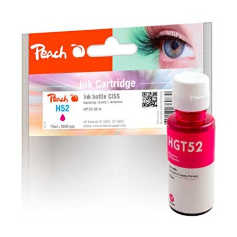 PEACH kompatibilní cartridge HP GT52, magenta, 70 ml