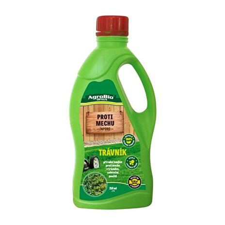 Trávníkové hnojivo proti mechu AGROBIO Inporo 750ml