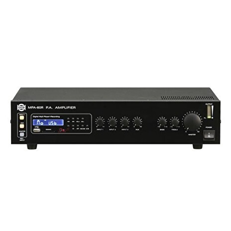 Zesilovač SHOW MPA-60R, 60W/4 Ω/ 25 V, 70 V nebo 100 V, zabudovaný rekordér