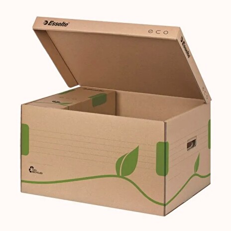 LEITZ Esselte ECO archivační kontejner s víkem, na krabice 80/100 mm, hnědá