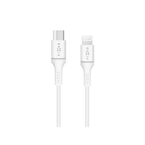 Kabel FIXED USB-C/Lightning, 1 metr, MFI, 60W, bílý