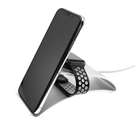 Hliníkový stojánek FIXED Frame Tab na stůl pro mobilní telefony a tablety, stříbrný