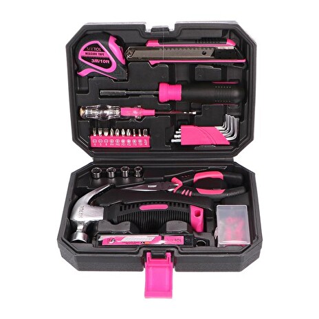 Sada nářadí SIXTOL SX3025 HOME PINK 66 66ks