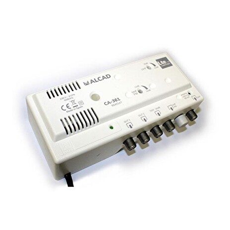Anténní zesilovač ALCAD CA-361, 1xUHF+1xFM/VHF BIII, 2x výstup, filtr 5G, domovní