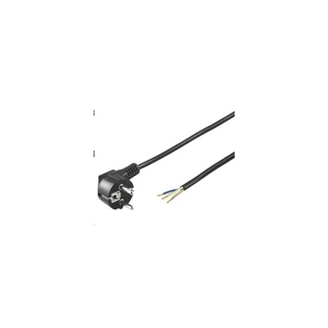 PREMIUMCORD Kabel Flexo síťový třížilový 230V s úhlovou vidlicí 2m černá
