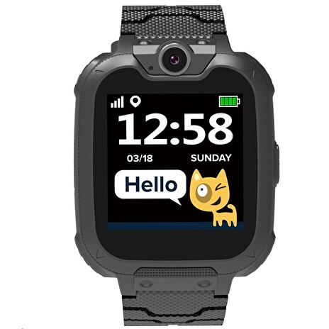 CANYON smart hodinky Tony KW-31 BLACK,1,54" GSM, microSIM, 32MB paměť, kamera 0.3Mpx, volání, 7 her, microSD slot