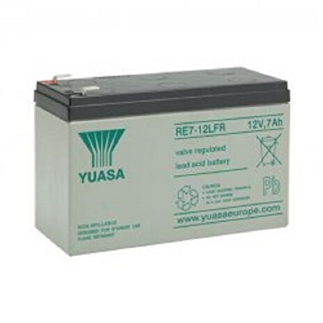 YUASA RE7-12LFR (12V; 7Ah; faston F2-6,3mm; životnost 6-9let)