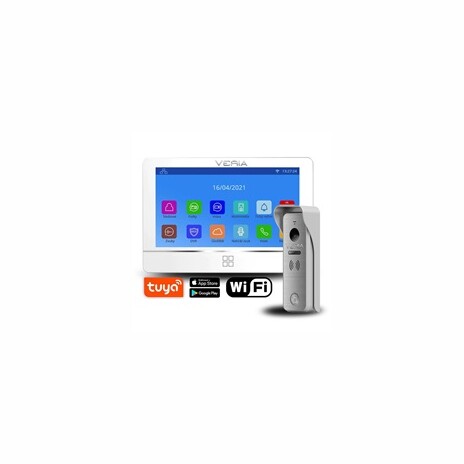 SET Videotelefon VERIA 8277B-W bílý + vstupní stanice VERIA 831 ze série VERIA 2-WIRE
