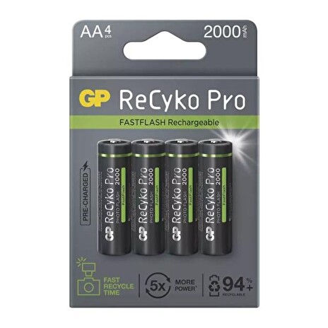 Baterie AA (R6) nabíjecí 1,2V/2000mAh GP ReCyko Pro Photo Flas 4ks