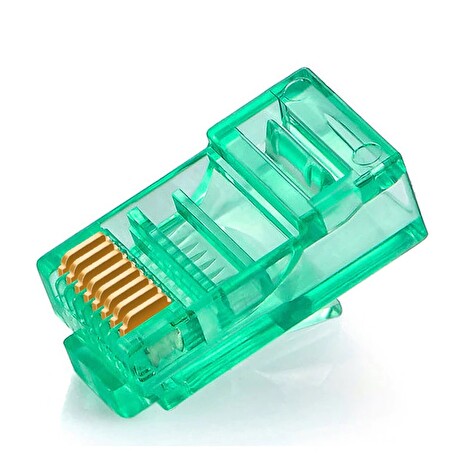W-Star Konektor UTP RJ45 lanko/licna, pozlacená 3u, Cat5e, zelená, 10ks