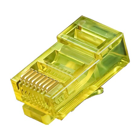 W-Star Konektor UTP RJ45 lanko/licna, pozlacený 3u, Cat5e, žlutá, 10ks