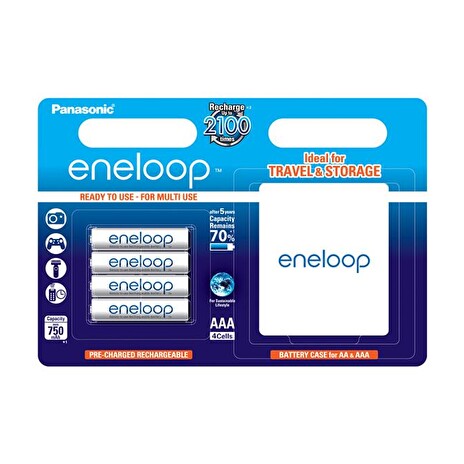 Baterie AAA (R03) nabíjecí 1,2V/750mAh Eneloop PANASONIC 4ks + box