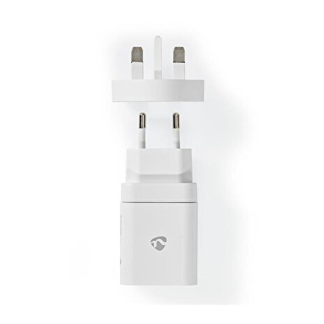 Cestovní adaptér USB NEDIS WCPD18WU102WT pro použití z ČR ve Velké Británii