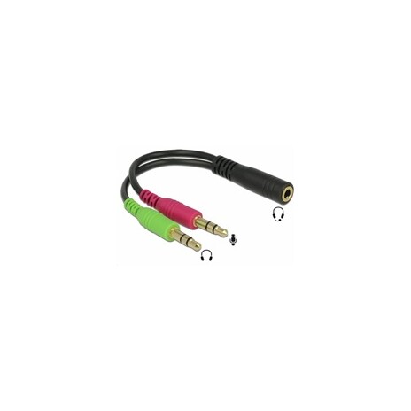 PREMIUMCORD Adaptér 4pólový jack3,5mm pro sluchátka a mikrofon, 30cm