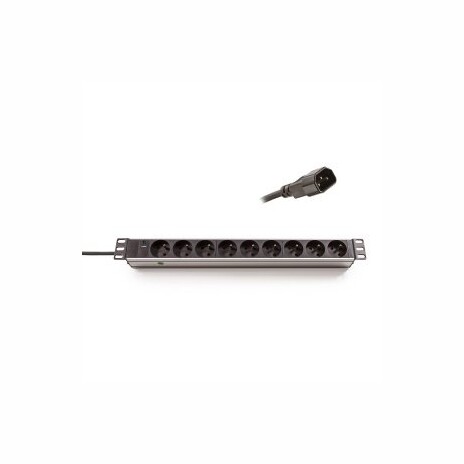 19" rozvodný panel,9x230V,1U, IEC320 C14 2,5m