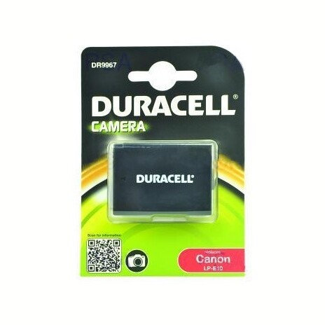 DURACELL Baterie - DR9967 pro Canon LP-E10, černá/bílá, 1020 mAh, 7.4 V