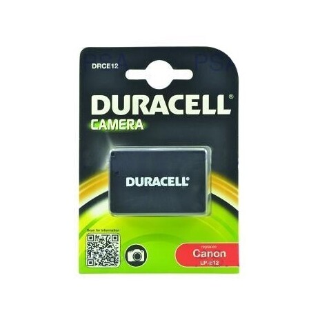 DURACELL Baterie - DRCE12 pro Canon LP-E12, černá, 600mAh, 7.2V