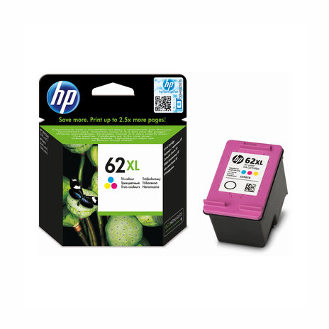 HP 62XL tříbarevná inkoustová náplň (C2P07AE)