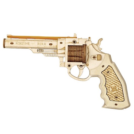 Hračka Robotime 3D dřevěné mechanické puzzle Revolver Corsac