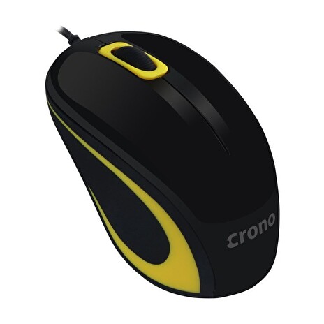 Crono CM643Y/Kancelářská/Optická/1 000 DPI/Drátová USB/Černá-žlutá
