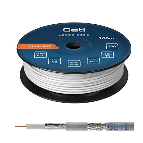 Vodič koax Geti 121AL PVC (100m cívka)