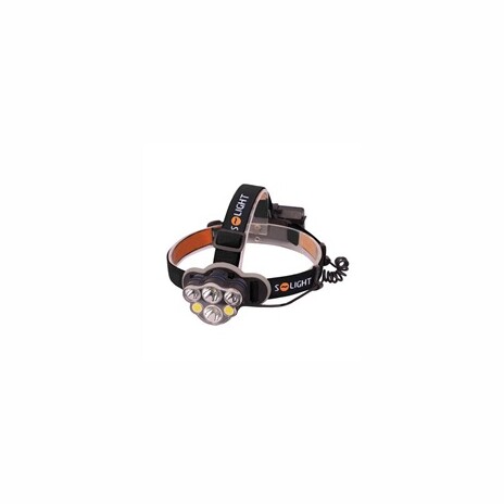 Solight LED čelová nabíjecí svítilna, 550lm, Li-Ion, USB
