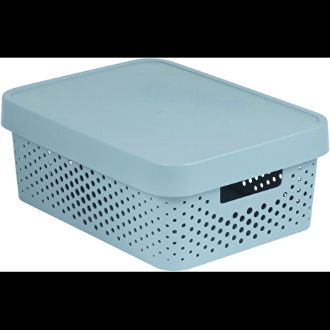 Box Curver Infinity Dots 11L s víkem světle šedý